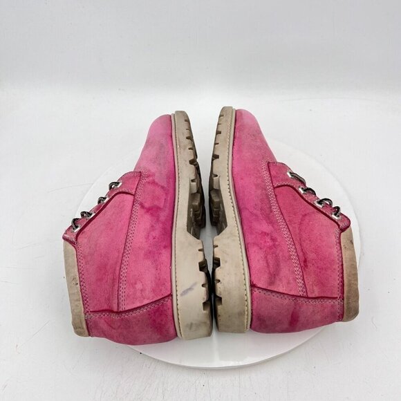 Timberland 22367 Nelli Women Size 7.5M Pink Nubuck Waterproof 4 Eye Chukka Boot - Picture 6 of 12